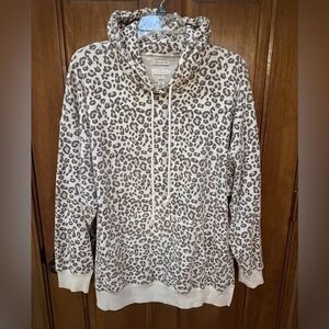 American Eagle Outfitters Leopard Print Scoop Neck Pullover
